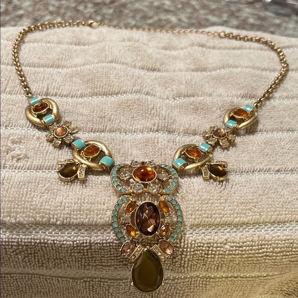 Elegant Gold and Turquoise Owl Necklace